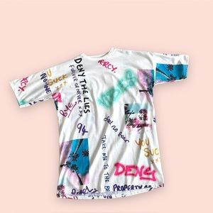 ASOS Graffiti Print T-Shirt Dress